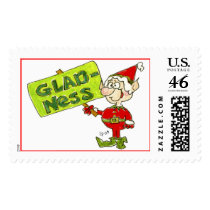 Christmas Cartoon Holiday Elf Postage Gladness postage by zooogle Christmas Cartoon Holiday Elf Postage Gladness postage