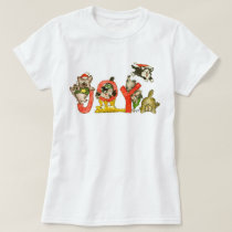 Christmas Cartoon Kitten Cats JOY Shirt by zooogle Christmas Cartoon Kitten Cats JOY Shirt
