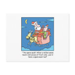Christmas Cartoon Santa Claus Sick Postcards