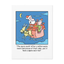 Christmas Cartoon Santa Claus Sick Postcards