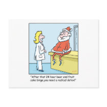 Christmas Cartoon Santa's Detox Post Cards