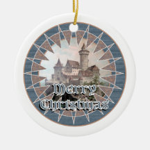 Christmas Castle Ceramic Ornament