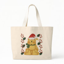 Christmas Cat And Holly Christmas Tote Bag