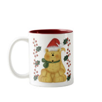 Christmas Cat And Holly Mug by CowPieCreek Christmas Cat And Holly Mug