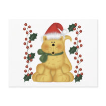 Christmas Cat And Holly Postcards by CowPieCreek Christmas Cat And Holly Postcards