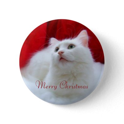 Christmas Cat Pinback Buttons by JCatGarden