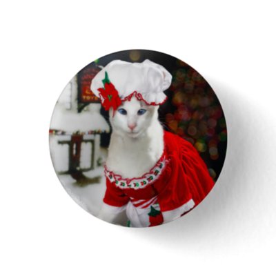 Christmas Cat Button