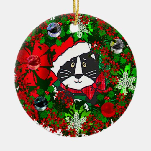 christmas cat christmas tree ornaments zazzle christmas cat christmas tree ornaments zazzle