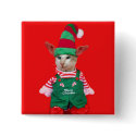 Christmas Cat Elf Button
