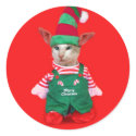 Christmas Cat Elf Stickers