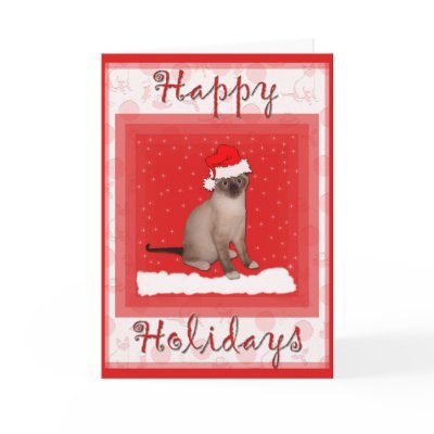 Christmas Cat Greeting Card by Angie529