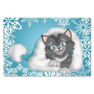 Christmas Cat Holiday tissue paper 10" X 15" Tissue Paper