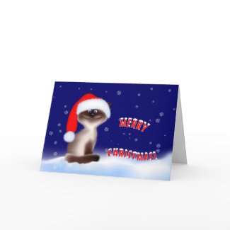 Christmas Cat in Santa Hat card