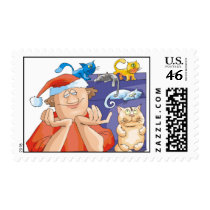 Christmas Cat Lady stamps
