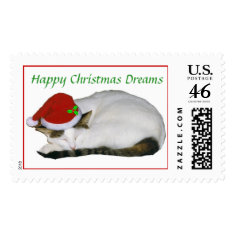 Christmas Cat Nap Postage stamp
