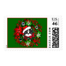 Christmas Cat Postage Stamp