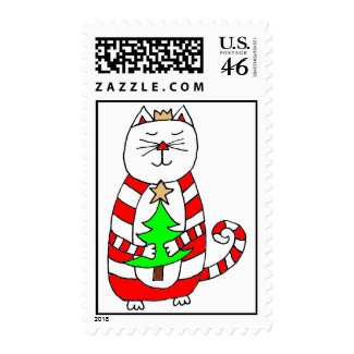Christmas Cat stamp