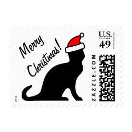 Christmas cat postage stamps