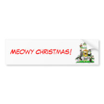 Christmas Cat Tree Bumper Sticker bumper stickers by twopurringcats Christmas Cat Tree Bumper Sticker bumper stickers