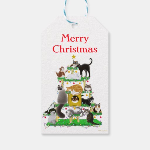 christmas cat tree gift tags zazzle christmas cat tree gift tags zazzle