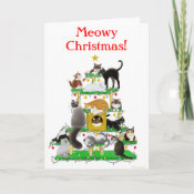 Christmas Cat Tree Greeting Card