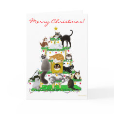 Christmas Cat Tree Greeting Card card