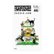 Christmas Cat Tree Postage stamp