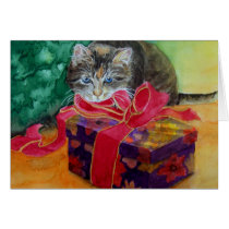 Christmas cat “what there probably in it is? “ cards