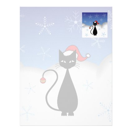 Christmas Cat with Snowflakes Letterhead
