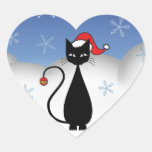Christmas Cat with Snowflakes Sticker