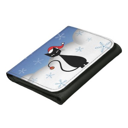 Christmas Cat with Snowflakes Wallet