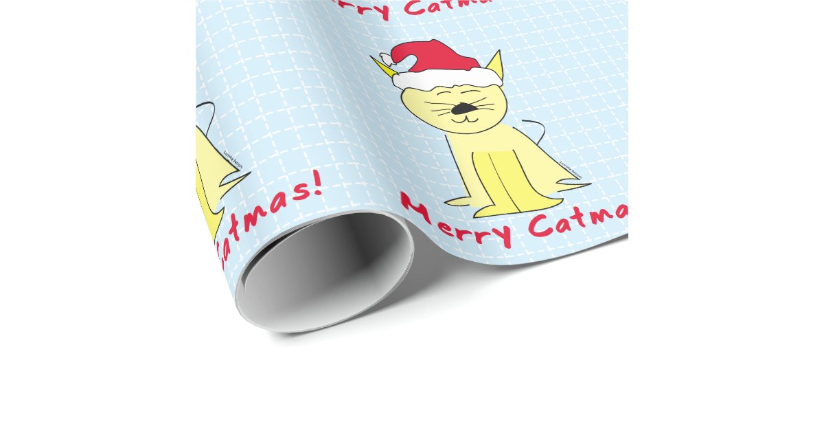 Christmas Cat Wrapping Paper Zazzle
