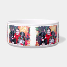 Christmas - Catahoula Brita and Labrador Cooper Pet Water Bowl