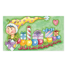 Christmas Caterpillar Carrying Presents Business Card Templates