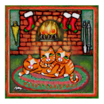 Christmas Cats Art Poster / Print by jamiecreates1 Christmas Cats Art Poster / Print