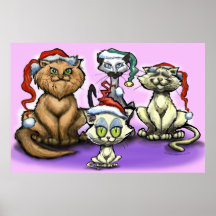 Christmas Cats Poster