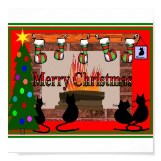 Christmas Cats Poster, Adorable print