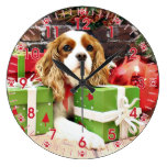 Christmas - Cavalier King Charles Spaniel - Poppy Wall Clock
