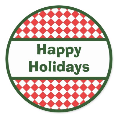 Christmas Checkerboard Pattern Holiday Stickers by mariannegilliand