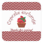 Christmas Chevron Cupcake Exchange Stickers stickers