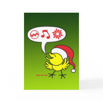 Christmas Chicken making a Wish Greeting Cards