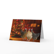 Christmas Chickens Greeting Card