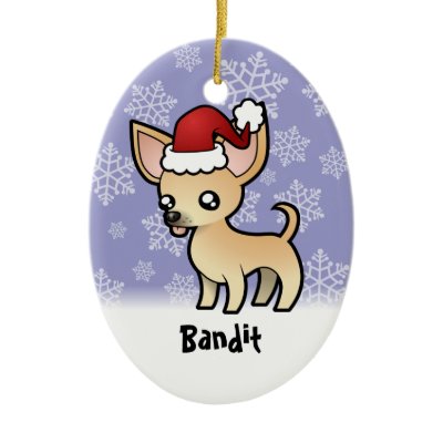 Christmas Chihuahua (add your pets name) Christmas Tree Ornament