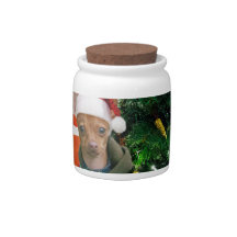 Christmas chihuahua dog candy jars