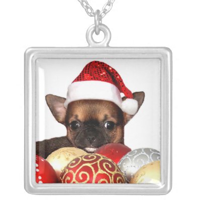 Christmas chihuahua puppy necklace