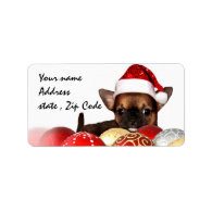 Christmas chihuahua puppy shipping labels