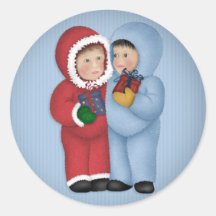 Christmas Children 1  - Holiday Stickers