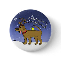 Christmas Chocolate Lab Pinback Buttons