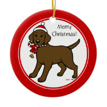 Christmas Chocolate Labrador Puppy Cartoon Ornaments