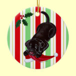 Christmas Chocolate Labrador Puppy ornaments